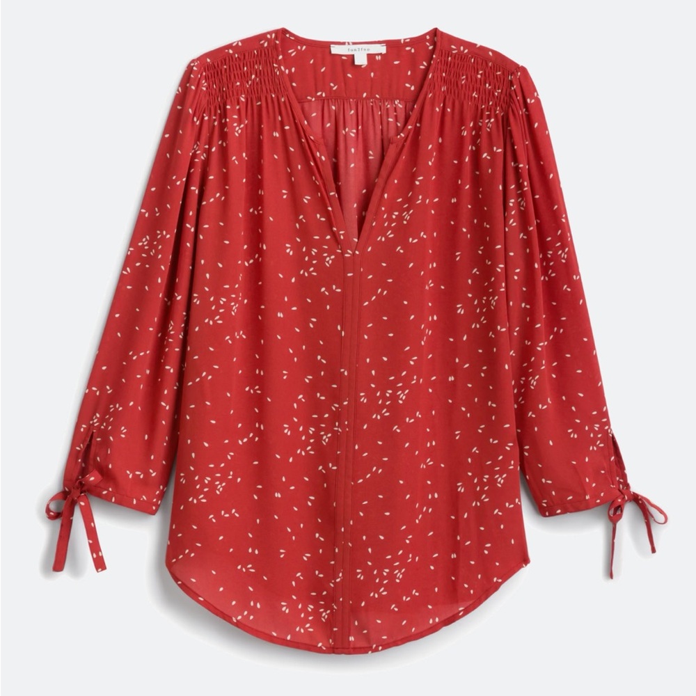Monday Fun/ Fun 2 Fun Burnt Orange Amiyah Tie Sleeve Blouse in Sz M